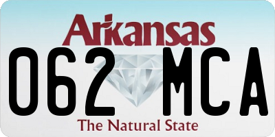 AR license plate 062MCA