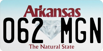 AR license plate 062MGN