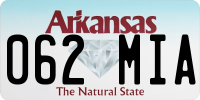 AR license plate 062MIA