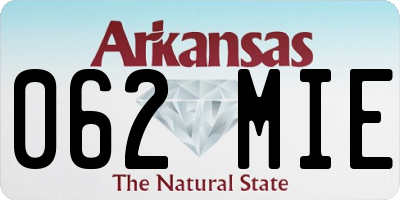 AR license plate 062MIE