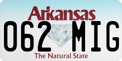 AR license plate 062MIG