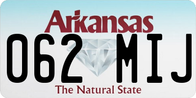 AR license plate 062MIJ