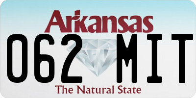 AR license plate 062MIT