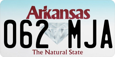 AR license plate 062MJA