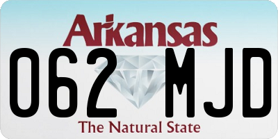 AR license plate 062MJD