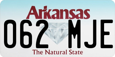 AR license plate 062MJE
