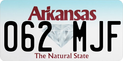 AR license plate 062MJF
