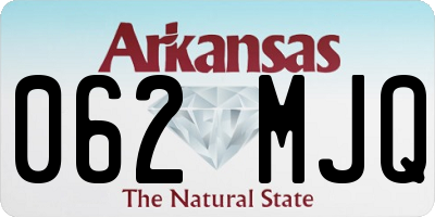 AR license plate 062MJQ