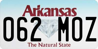 AR license plate 062MOZ