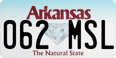 AR license plate 062MSL