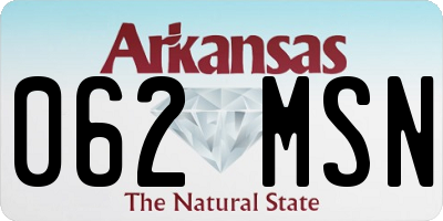 AR license plate 062MSN