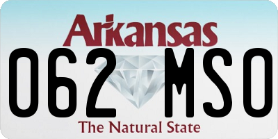 AR license plate 062MSO