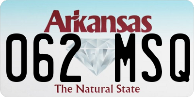 AR license plate 062MSQ