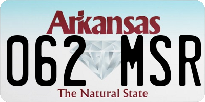 AR license plate 062MSR