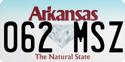 AR license plate 062MSZ