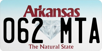 AR license plate 062MTA