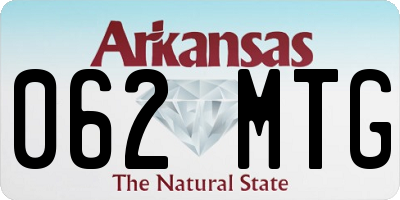 AR license plate 062MTG