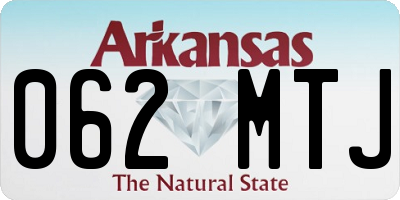 AR license plate 062MTJ