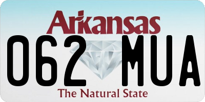 AR license plate 062MUA