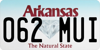 AR license plate 062MUI