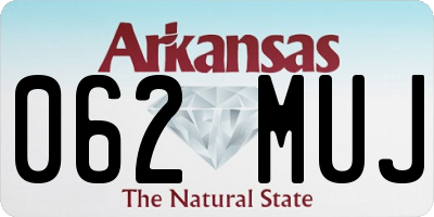AR license plate 062MUJ
