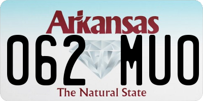 AR license plate 062MUO