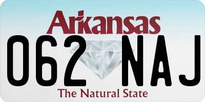 AR license plate 062NAJ