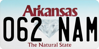 AR license plate 062NAM
