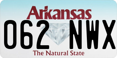 AR license plate 062NWX