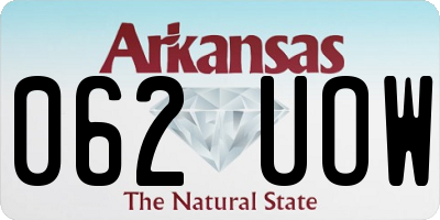AR license plate 062UOW