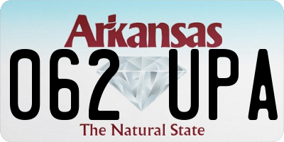 AR license plate 062UPA