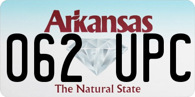 AR license plate 062UPC