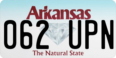 AR license plate 062UPN