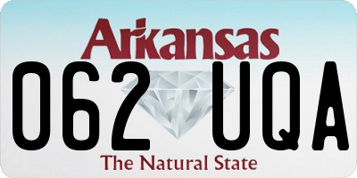 AR license plate 062UQA