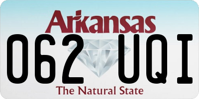 AR license plate 062UQI