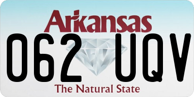 AR license plate 062UQV