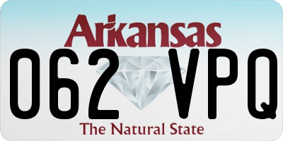 AR license plate 062VPQ