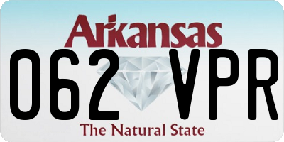 AR license plate 062VPR