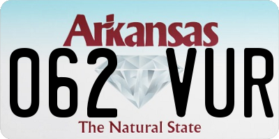AR license plate 062VUR