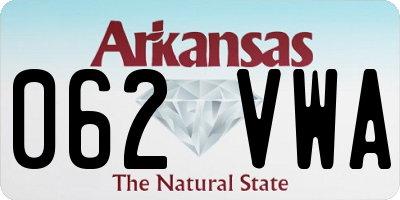 AR license plate 062VWA