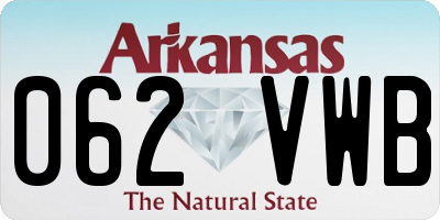 AR license plate 062VWB