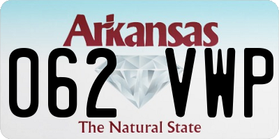 AR license plate 062VWP