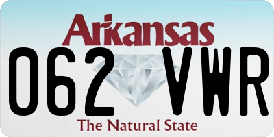 AR license plate 062VWR