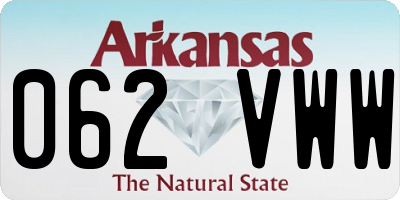AR license plate 062VWW