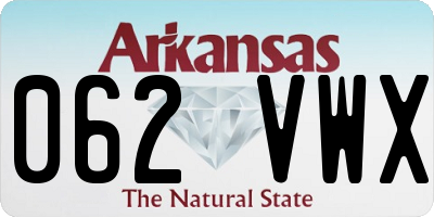 AR license plate 062VWX