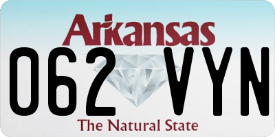 AR license plate 062VYN