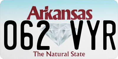 AR license plate 062VYR