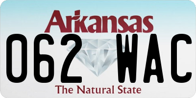 AR license plate 062WAC
