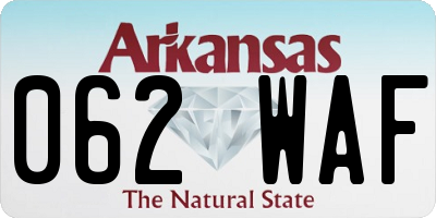 AR license plate 062WAF