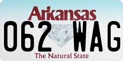 AR license plate 062WAG